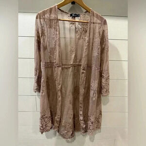 Miss Chevious Mauve Lace Cover Up- Size Small